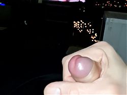 Watching porn jerking off cum shot slowmotion