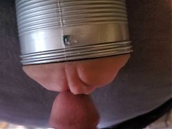 Masterbating my cock with a fleshlight
